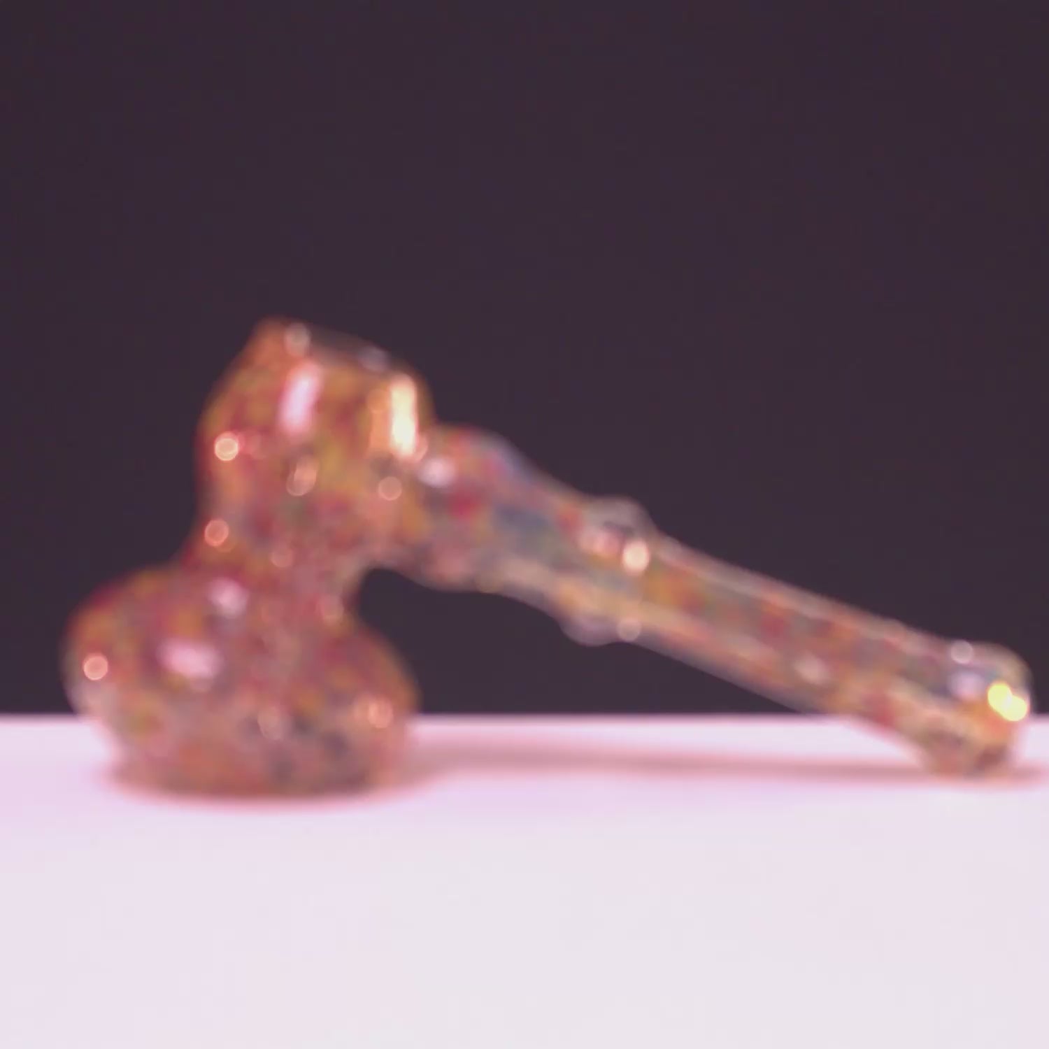Load video: GC Rainbow Frit Hammer Bubbler - 5 in.