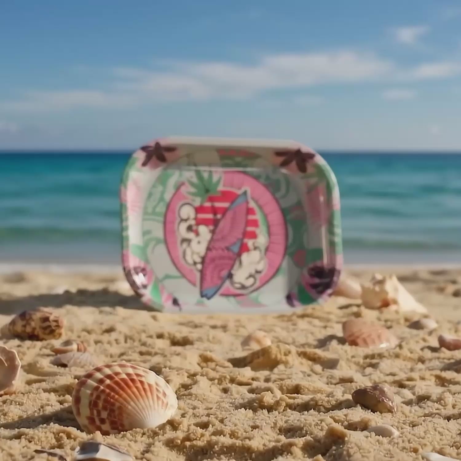 Load video: Cabana Cannabis Co.Tray-Swell -Small