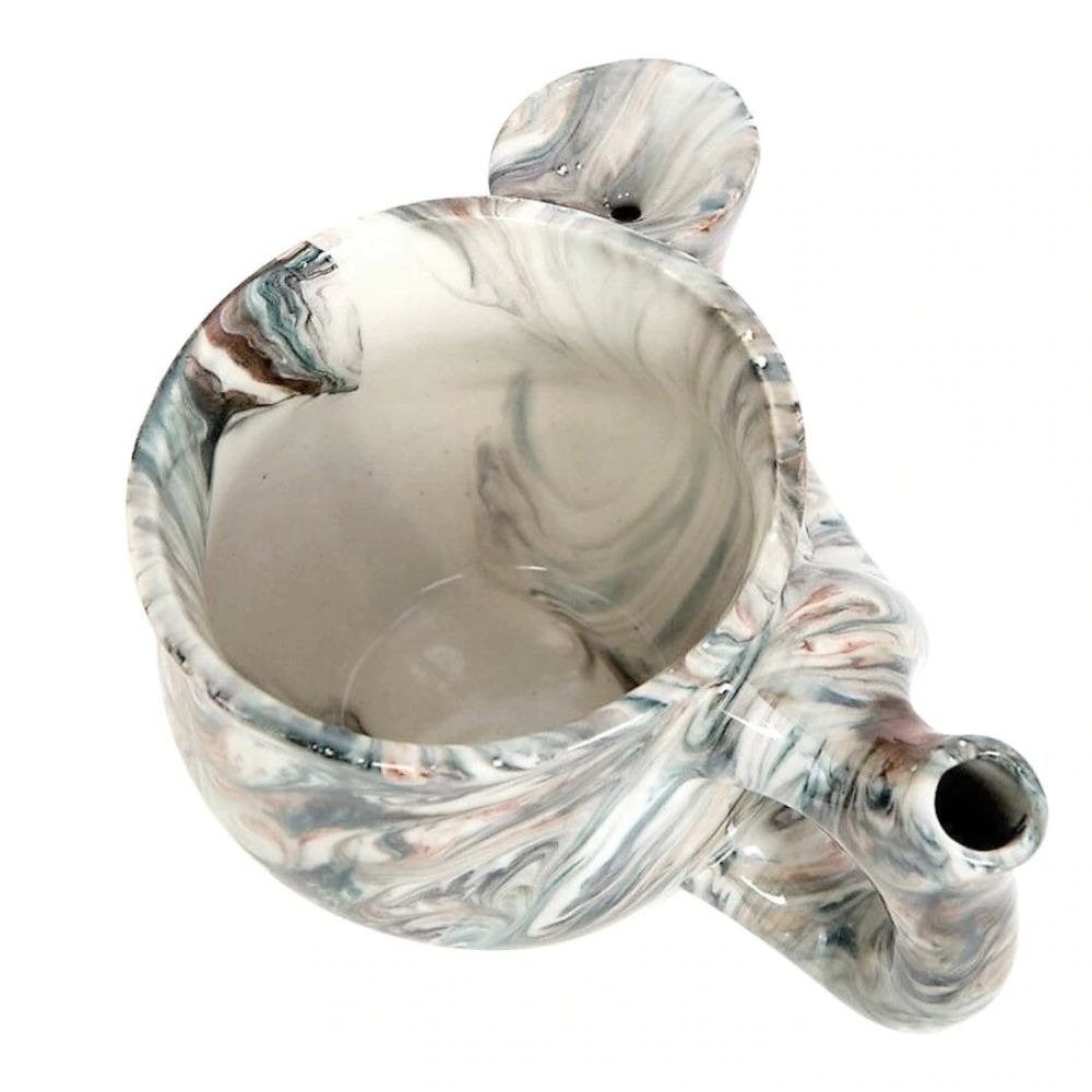 Roast & Toast Premium Marbled Ceramic Pipe Mug | 11oz - Top View 