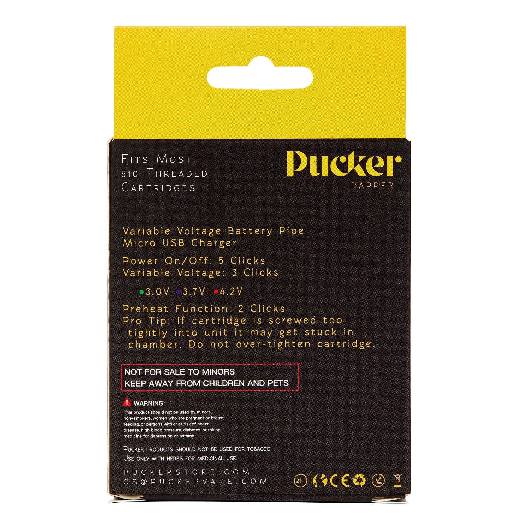 Pucker Dapper 510 Cartridge Battery - (1 Count)