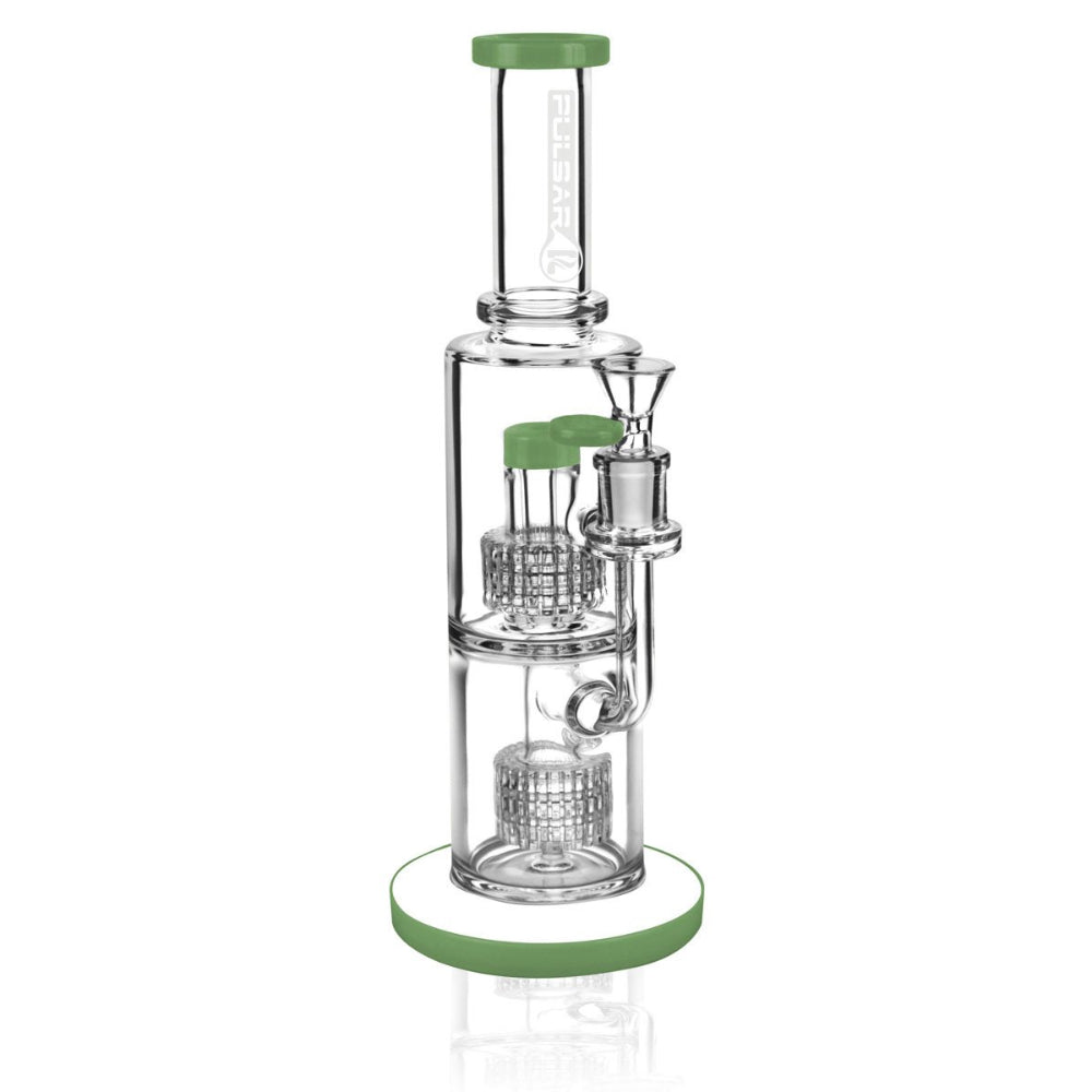 Pulsar "Boomer" Dual Matrix Fat Can Water Bong | Dark Green