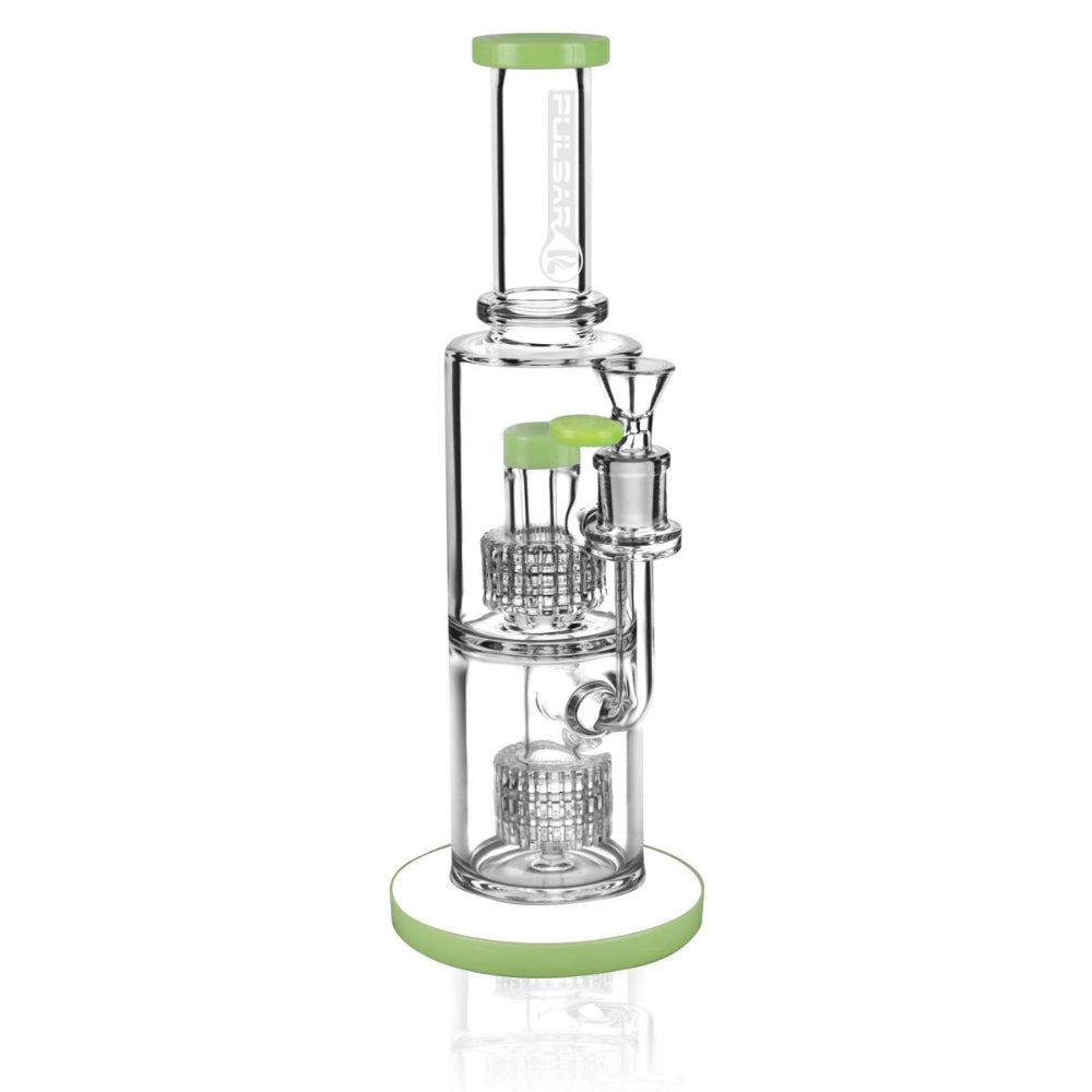 Pulsar "Boomer" Dual Matrix Fat Can Water Bong | Light green