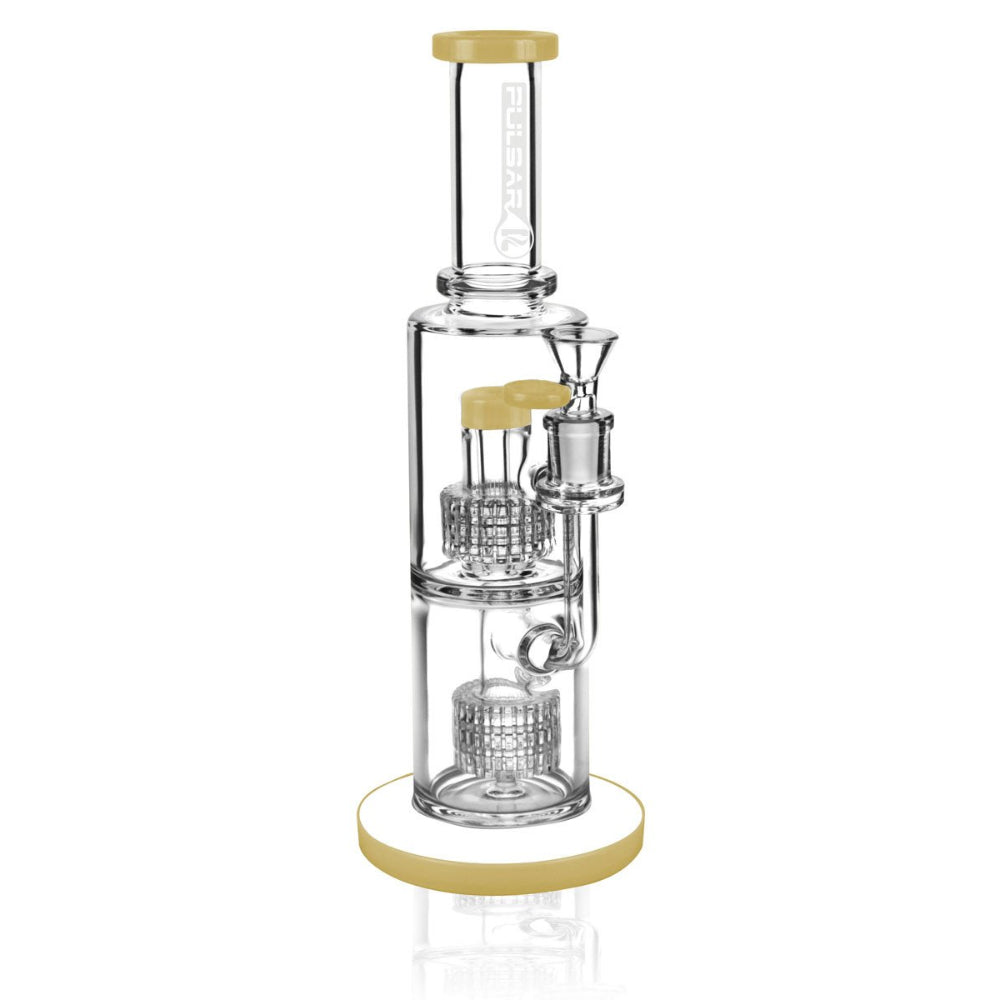 Pulsar "Boomer" Dual Matrix Fat Can Water Bong | Yellow