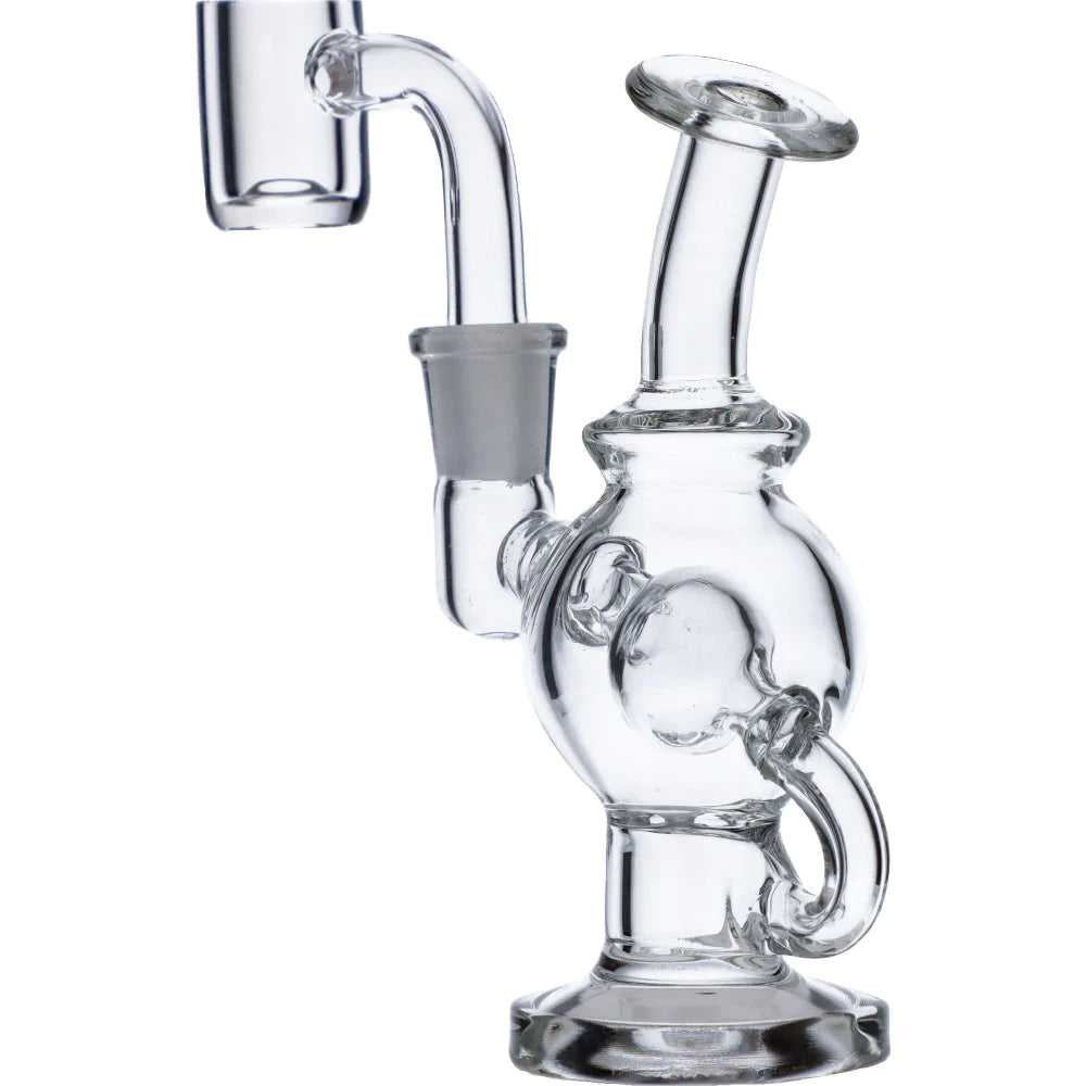 Mini Bent Neck Recycler Dab Rig with Ball Perc | Side view 4