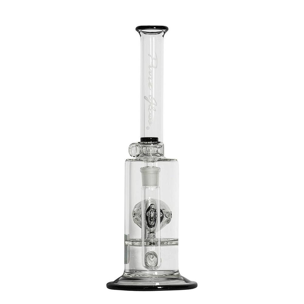 Pure Glass Solaris Inline Bubbler | 15 Inch | Black | front view
