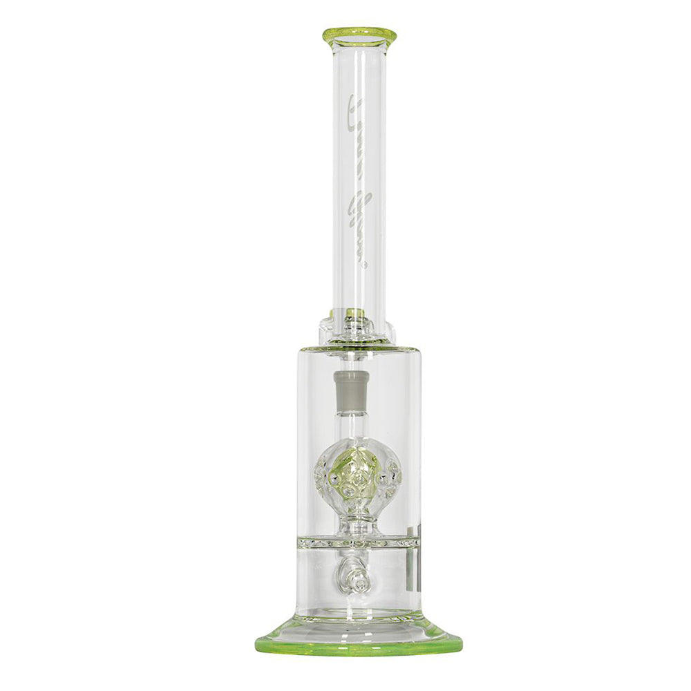 Pure Glass Solaris Inline Bubbler | 15 Inch | Green | back view
