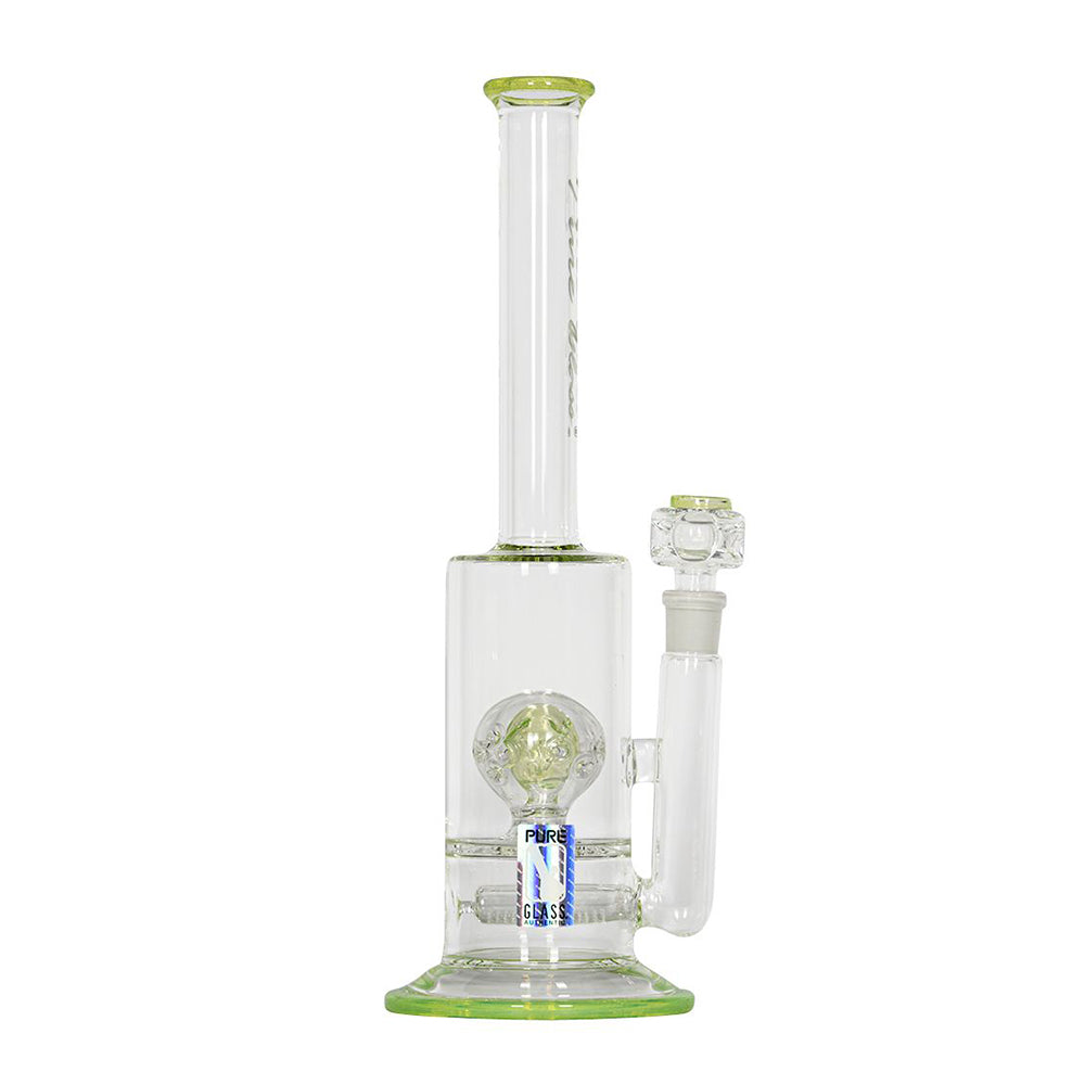 Pure Glass Solaris Inline Bubbler | 15 Inch | Green | side view 1