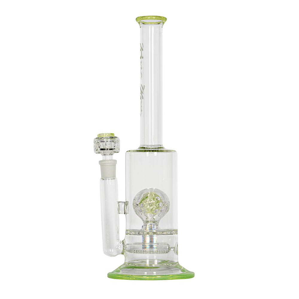 Pure Glass Solaris Inline Bubbler | 15 Inch | Green | side view 3