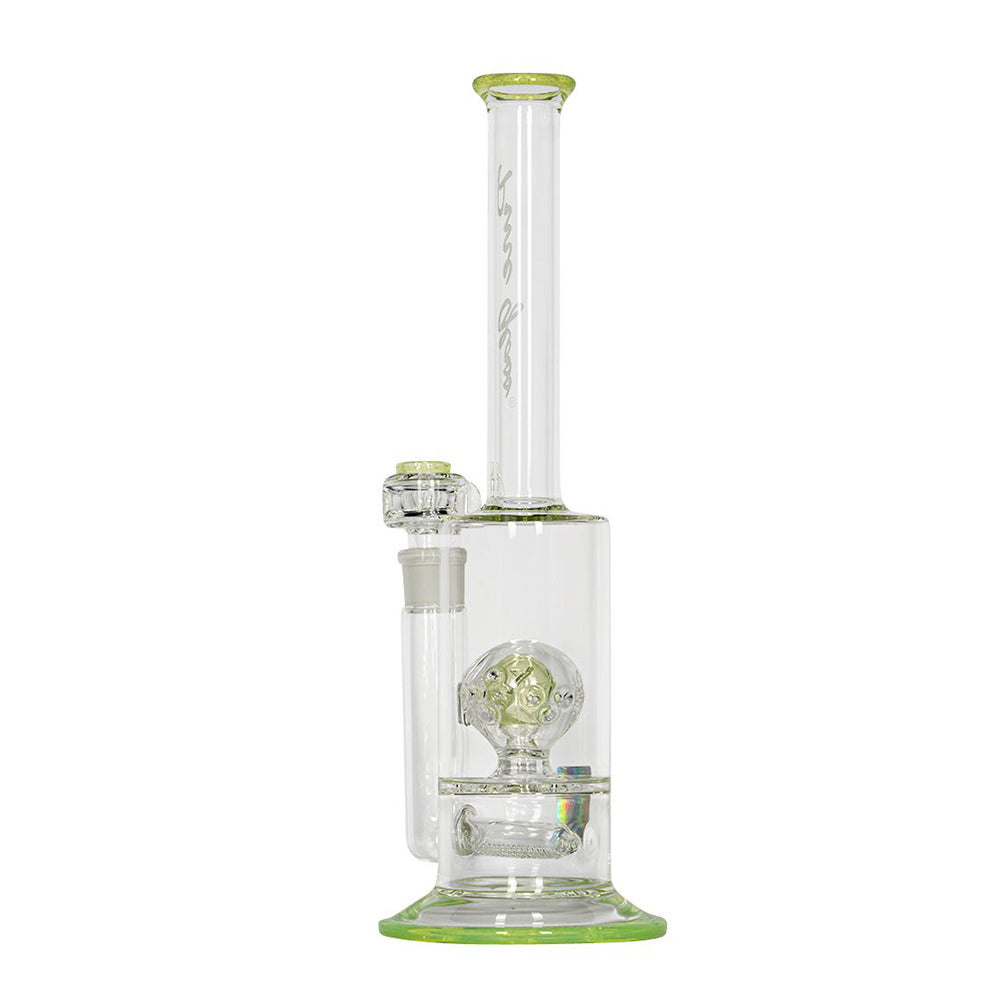 Pure Glass Solaris Inline Bubbler | 15 Inch | Green | side view 4