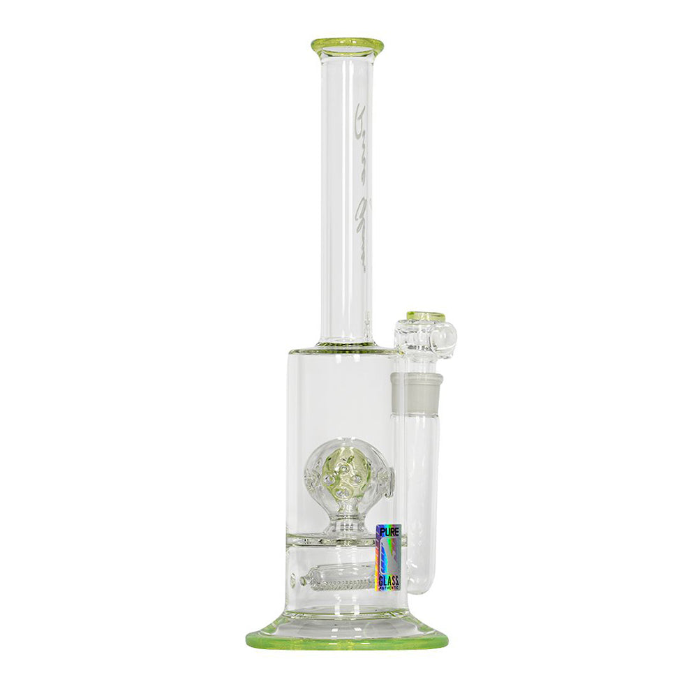 Pure Glass Solaris Inline Bubbler | 15 Inch | Green | side view 5