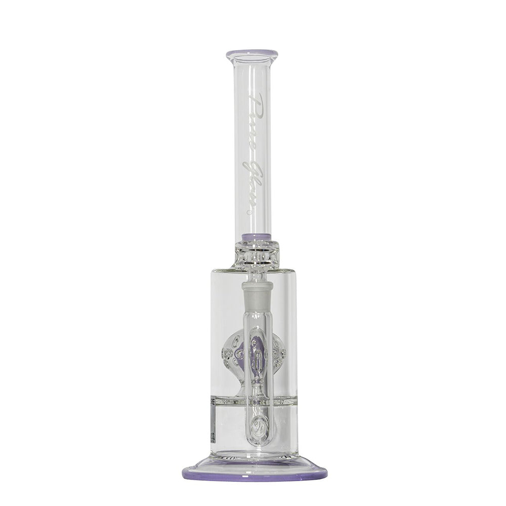 Pure Glass Solaris Inline Bubbler | 15 Inch | Purple | front view