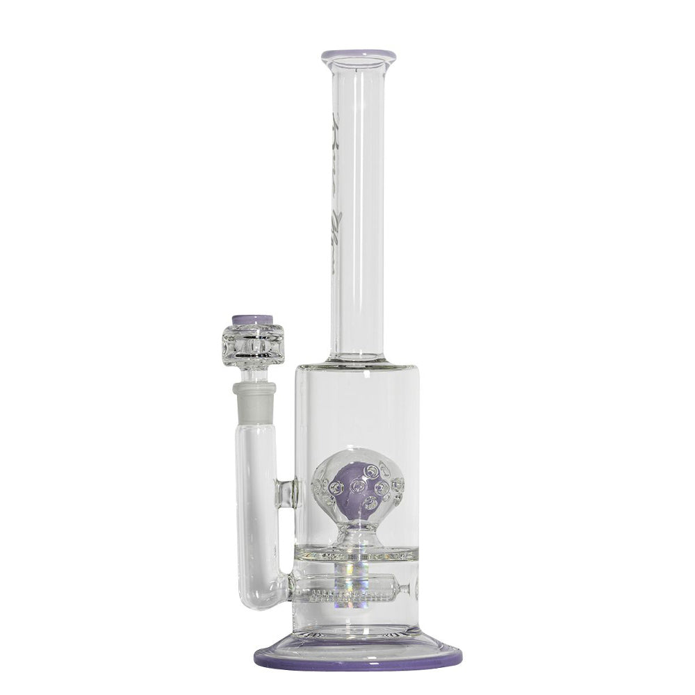 Pure Glass Solaris Inline Bubbler | 15 Inch | Purple | side view 3
