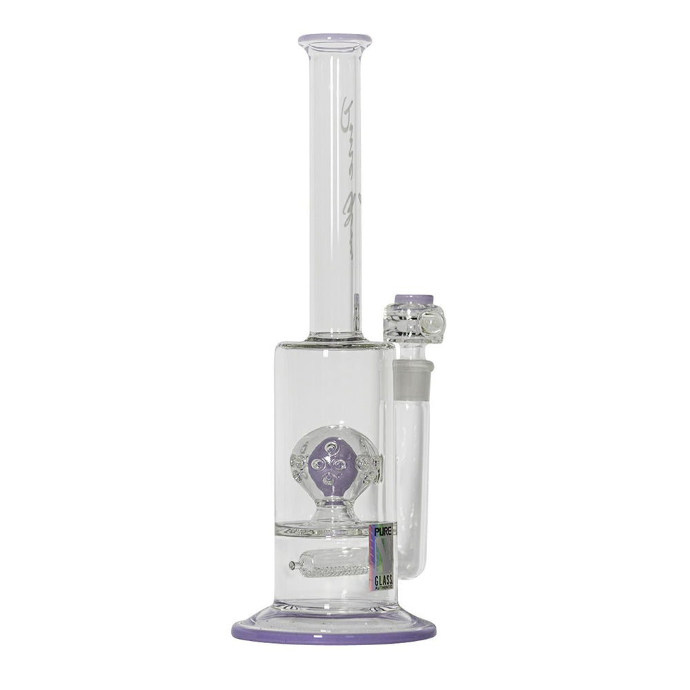 Pure Glass Solaris Inline Bubbler | 15 Inch | Purple | side view 5