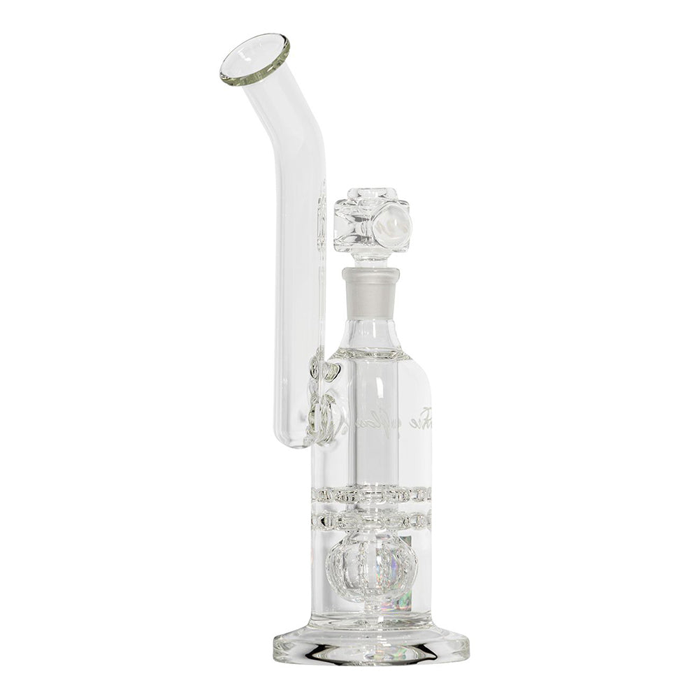 Pure Glass Torus Trumpet Bubbler With Triple Perc | 12 Inch | side view 2