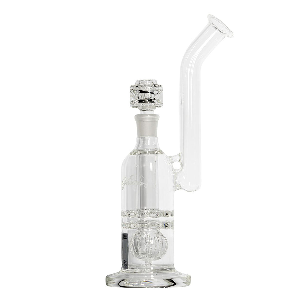 Pure Glass Torus Trumpet Bubbler With Triple Perc | 12 Inch | side view 5