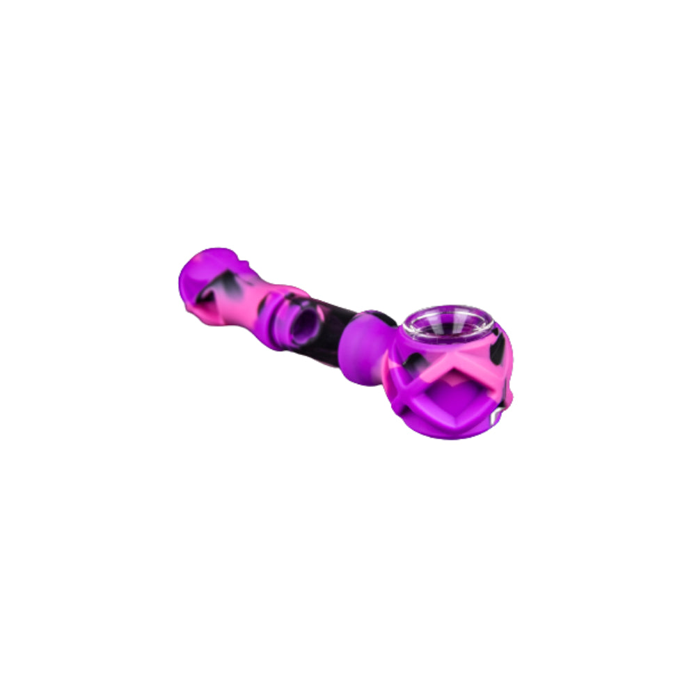 3 Gates Global Hybrid Silicone and Glass Spoon Pipe | Purple/Pink