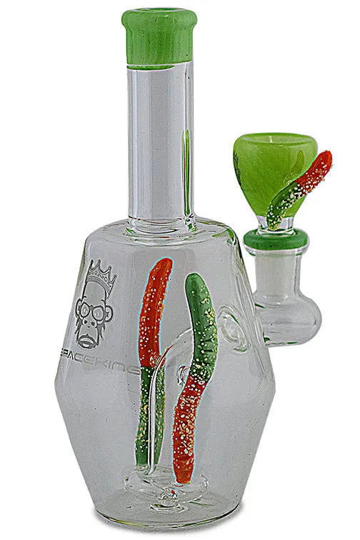 BDD Wholesale BDD Wholesale Space King Gummy Worms Water Pipe Green