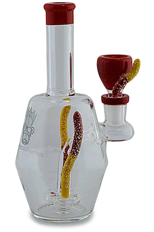 BDD Wholesale BDD Wholesale Space King Gummy Worms Water Pipe Red