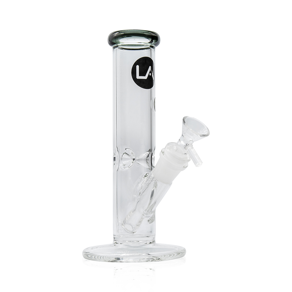 LA Pipes Borosilicate Glass Straight Tube Ice Bong 2