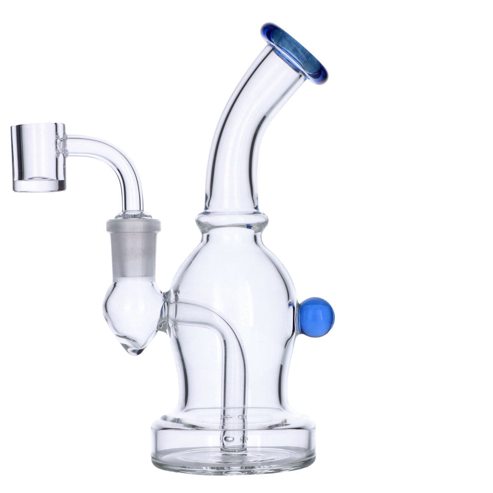 Dab Rig with Quartz Banger | 7 Inch | Blue | side view 2