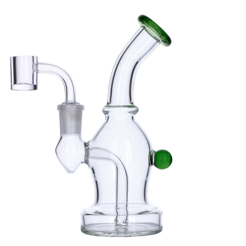 Dab Rig with Quartz Banger | 7 Inch | Green | side view 2