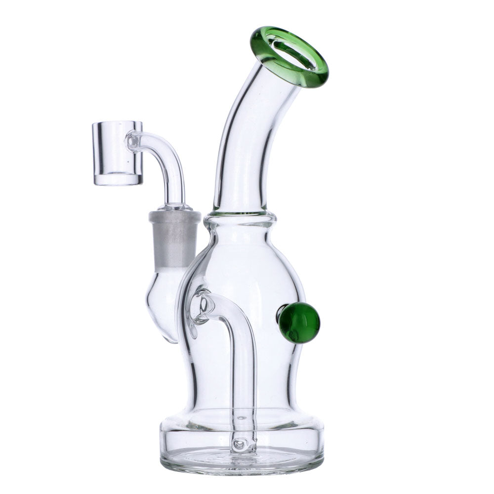 Dab Rig with Quartz Banger | 7 Inch | Green | side view 3