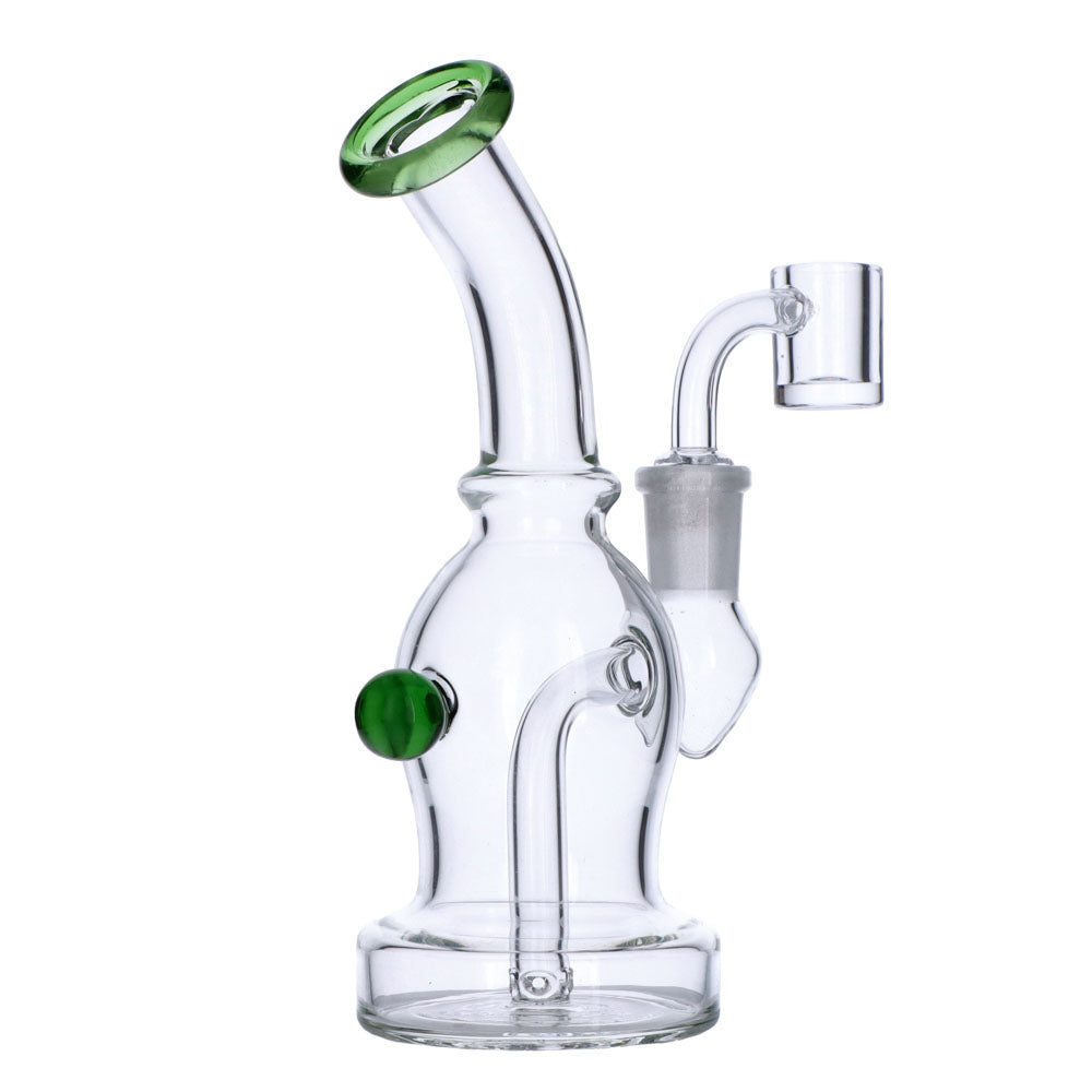 Dab Rig with Quartz Banger | 7 Inch | Green | side view 4