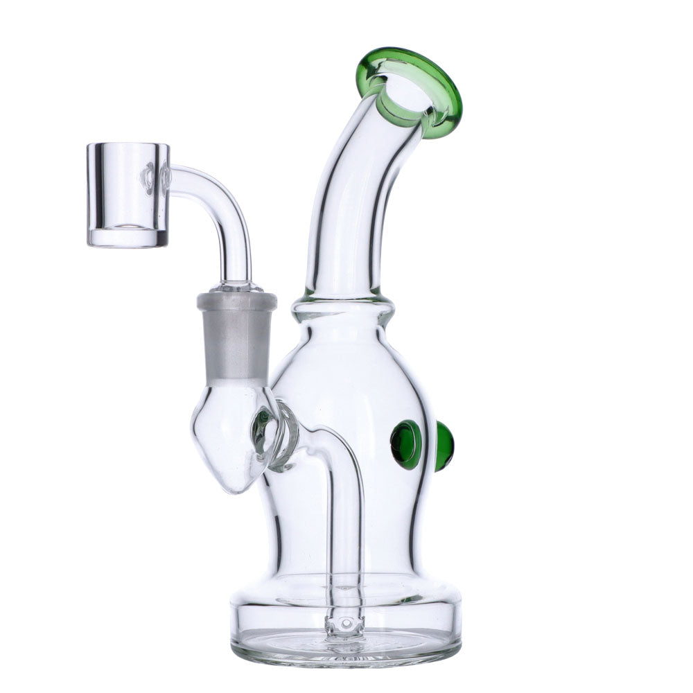 Dab Rig with Quartz Banger | 7 Inch | Green | side view 1