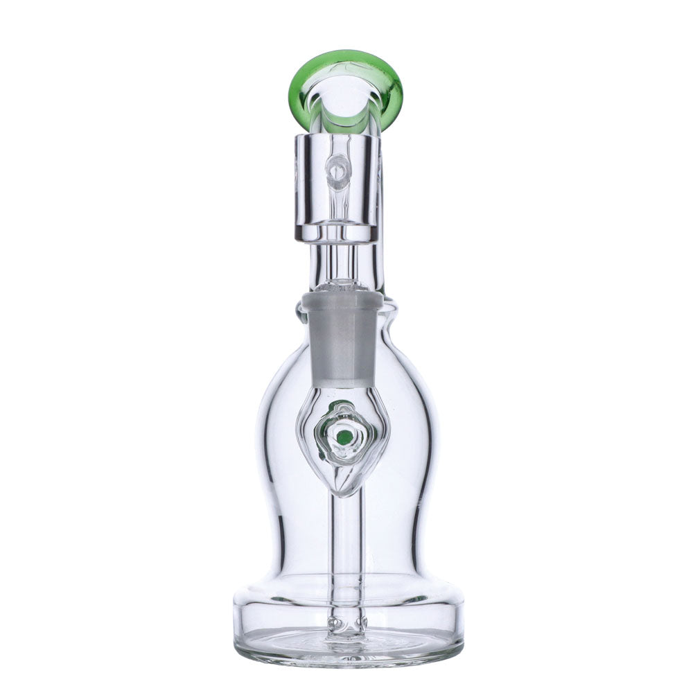 Dab Rig with Quartz Banger | 7 Inch | Green | front view