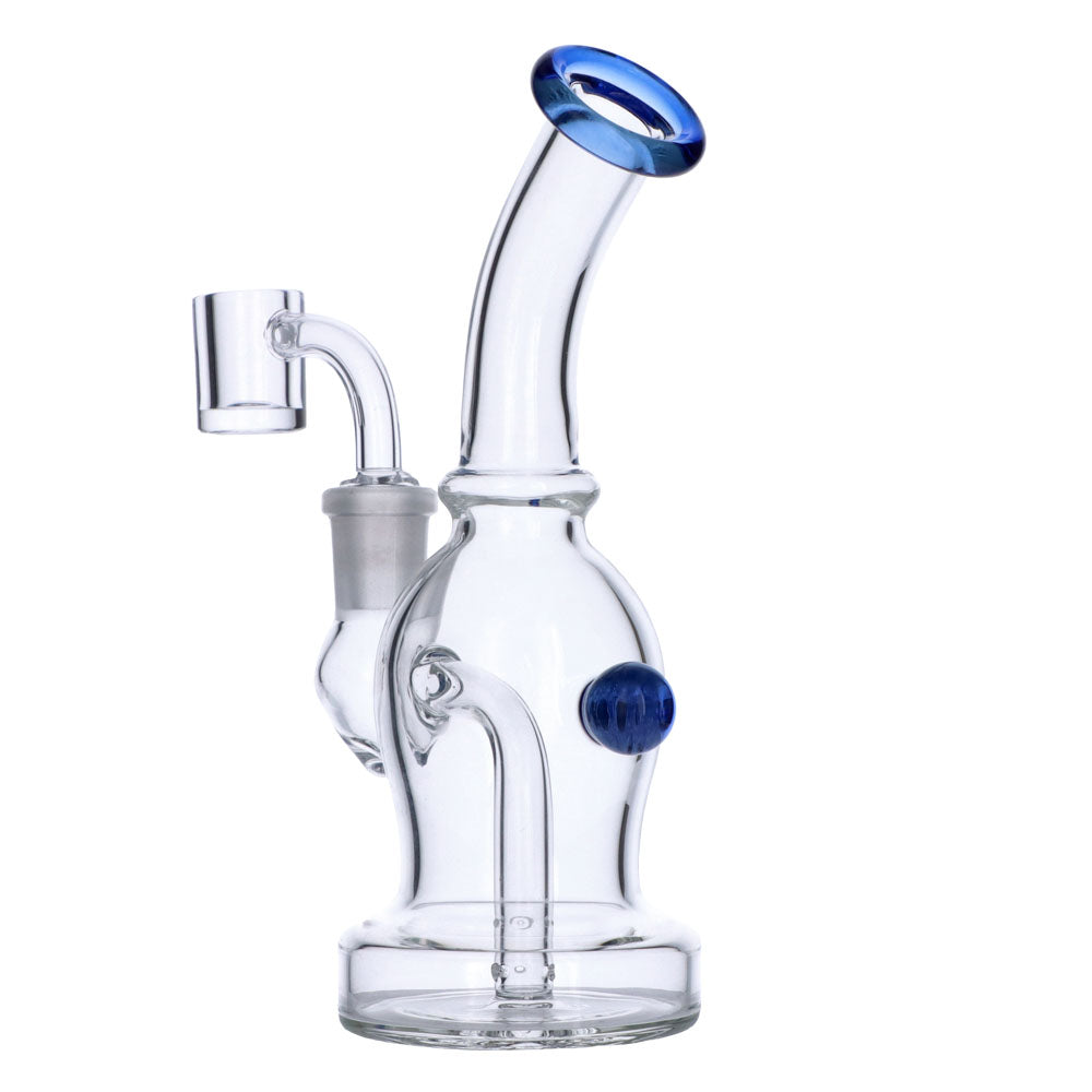 Dab Rig with Quartz Banger | 7 Inch | Blue | side view 3