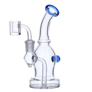 Dab Rig with Quartz Banger | 7 Inch | Blue | side view 1