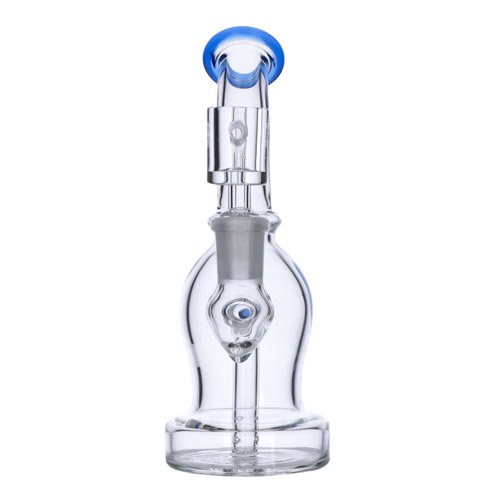 Dab Rig with Quartz Banger | 7 Inch | Blue | front view