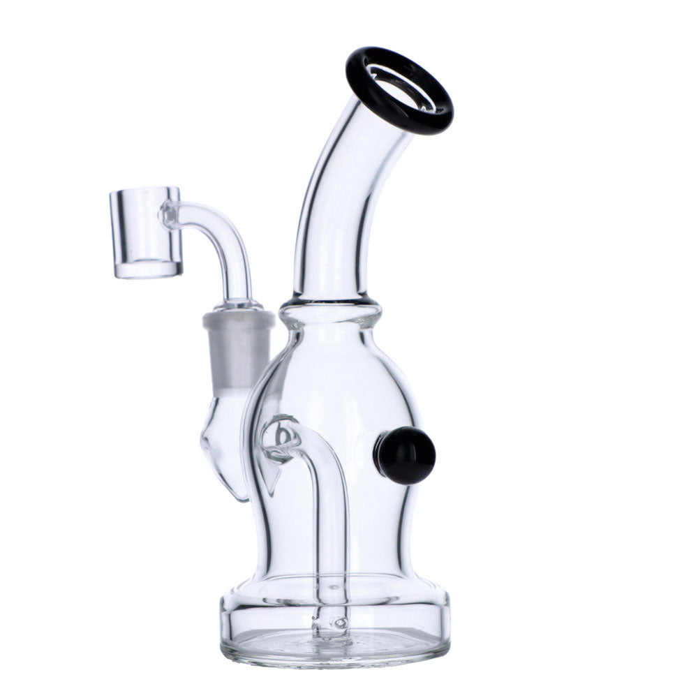Dab Rig with Quartz Banger | 7 Inch | Black | side view 3