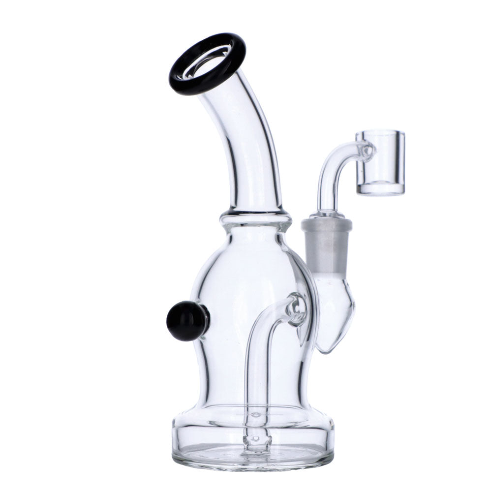 Dab Rig with Quartz Banger | 7 Inch | Black | side view 4