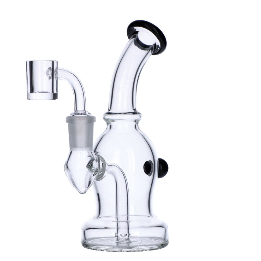 Dab Rig with Quartz Banger | 7 Inch | Black | side view 1