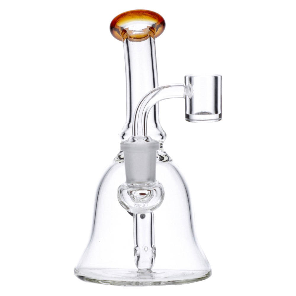 Glass Bell Dab Rig with Quartz Banger | front view