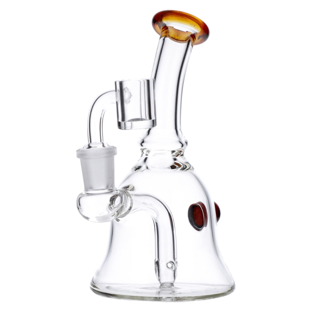 Glass Bell Dab Rig with Quartz Banger | side view 2