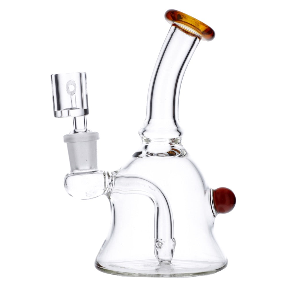Glass Bell Dab Rig with Quartz Banger | side view 3