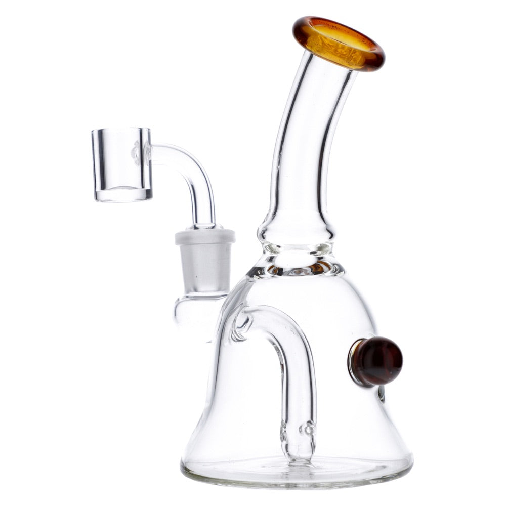 Glass Bell Dab Rig with Quartz Banger | side view 4