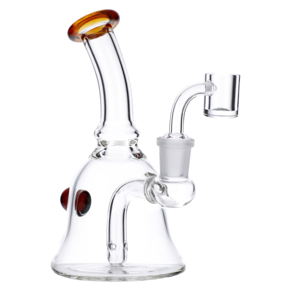 Glass Bell Dab Rig with Quartz Banger | side view 1
