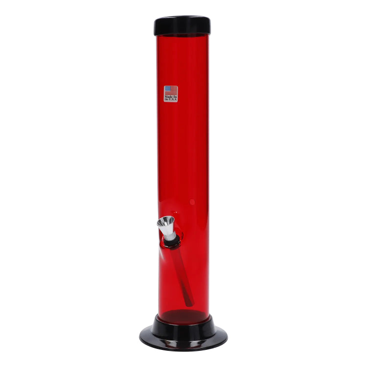 JM Plastics Large Straight Tube with Carb Hole Acrylic Bong - 12 in.
