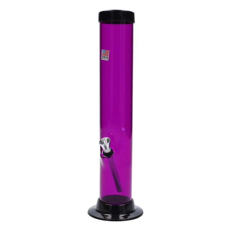 JM Plastics Large Straight Tube with Carb Hole Acrylic Bong - 12 in.
