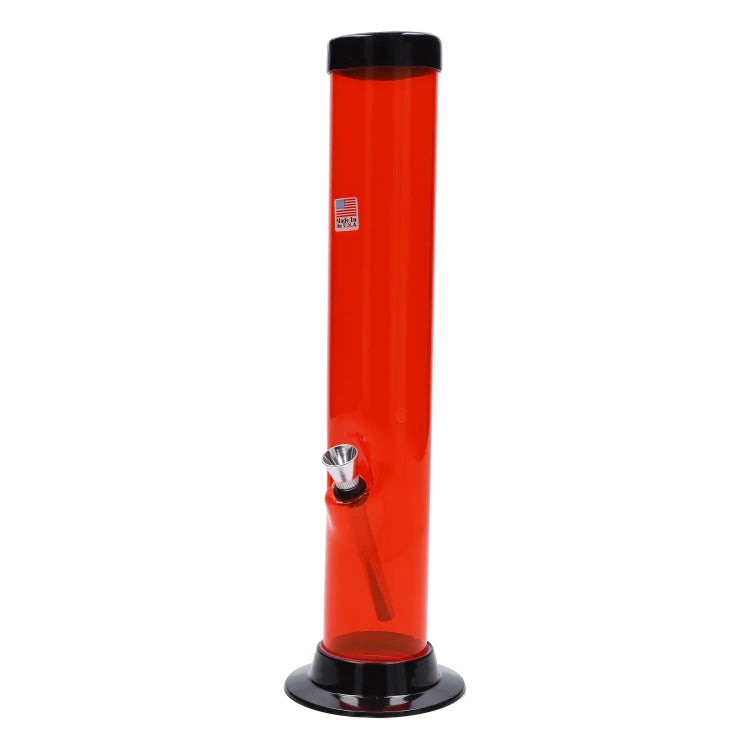 JM Plastics Large Straight Tube with Carb Hole Acrylic Bong - 12 in.