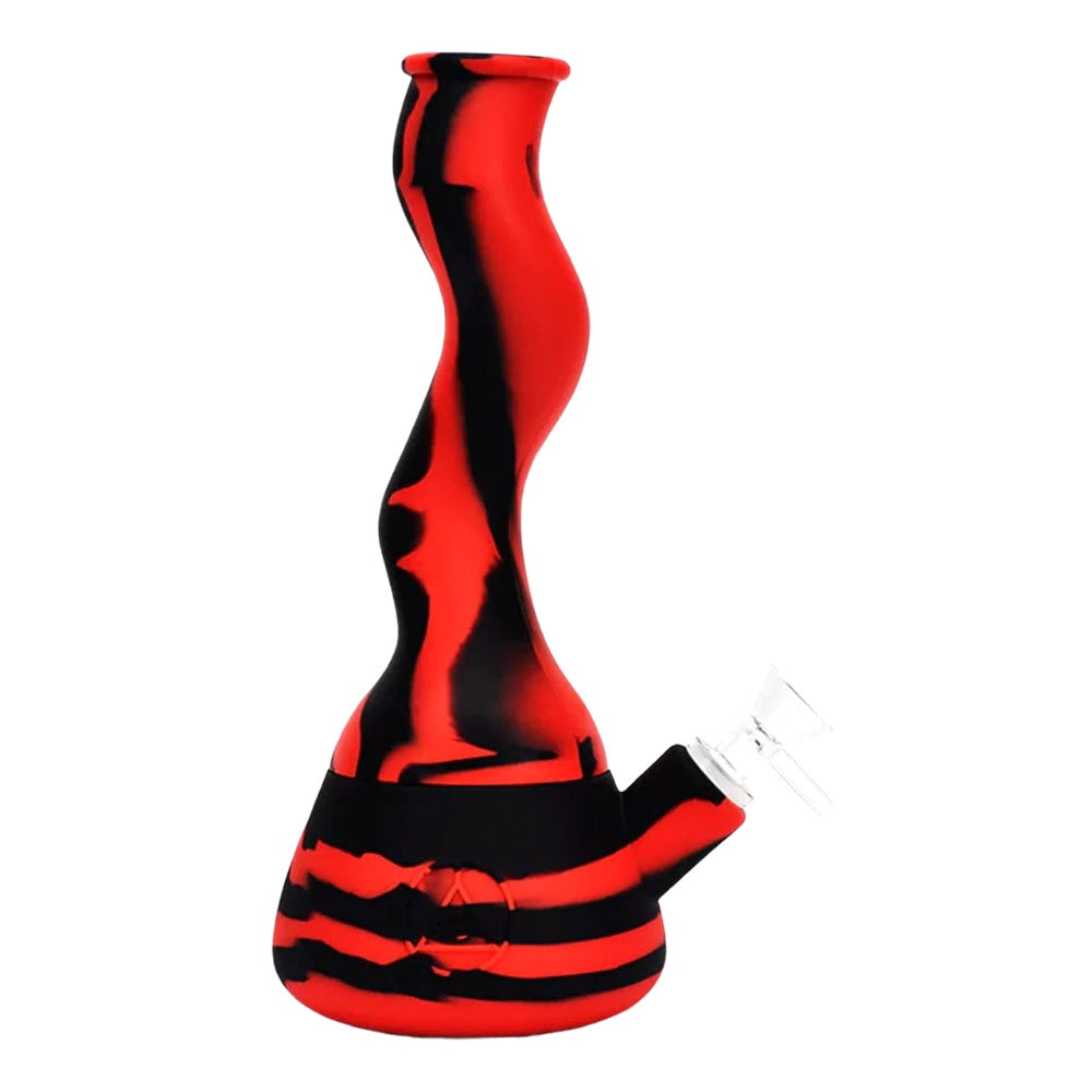 Ritual Wavy Silicone Beaker Bong | Black/Red