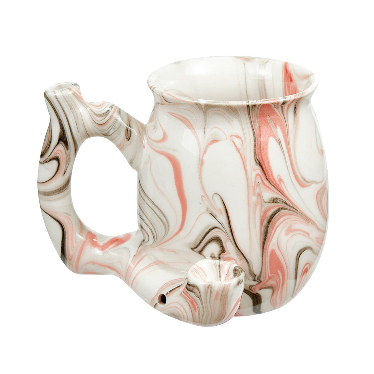Roast & Toast Premium Marbled Ceramic Pipe Mug | 11oz | Pink