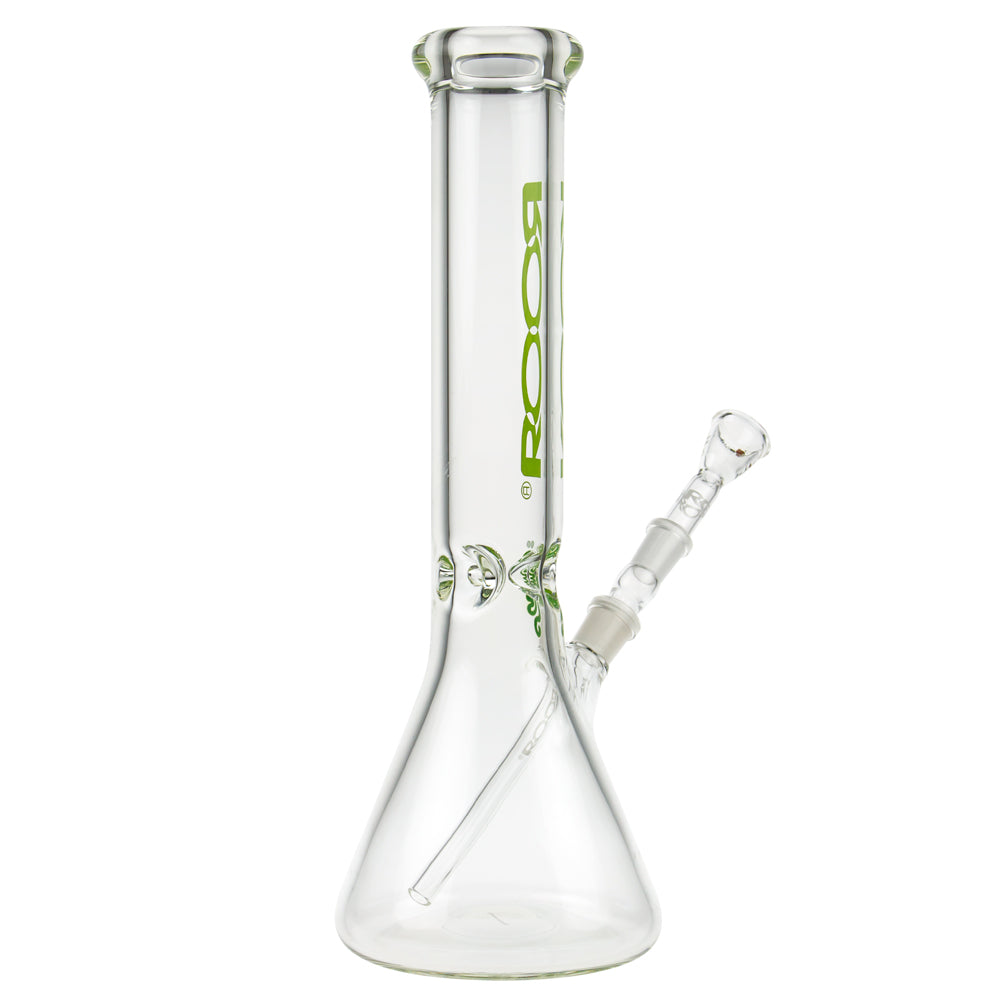 ROOR Little Sista Beaker Ice Bong 7.0mm Green logo | 35cm | 14.5mm - Side View 5