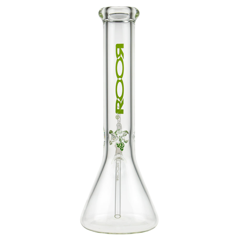 ROOR Little Sista Beaker Ice Bong 7.0mm Green logo | 35cm | 14.5mm - Back View 