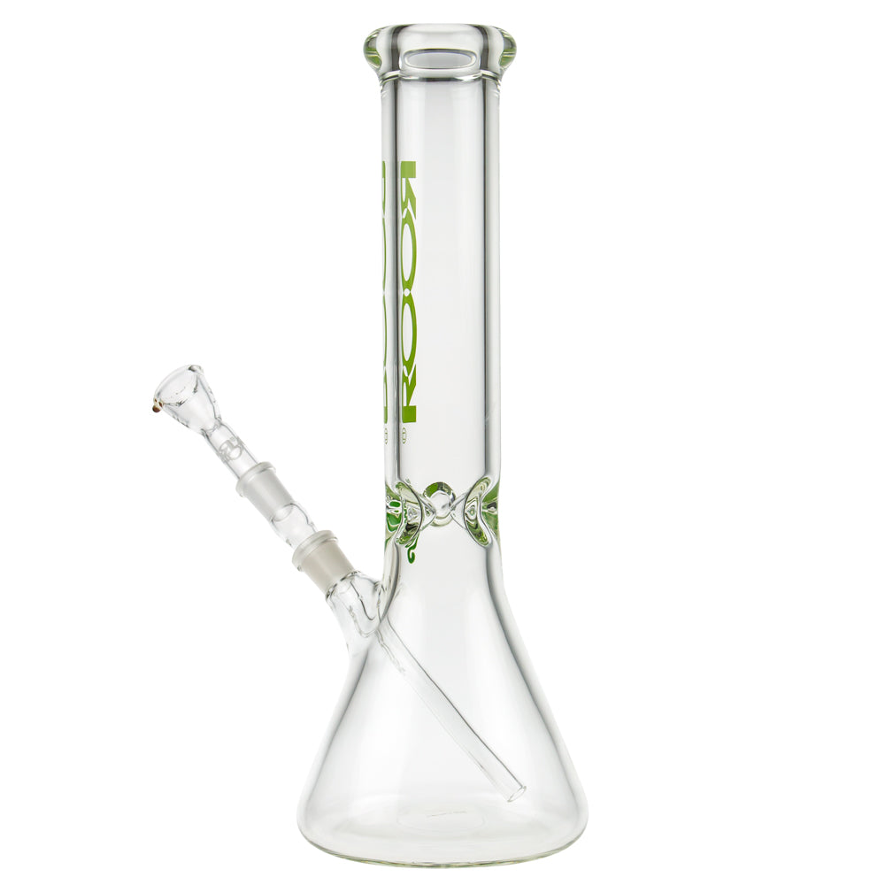 ROOR Little Sista Beaker Ice Bong 7.0mm Green logo | 35cm | 14.5mm - Side View 4