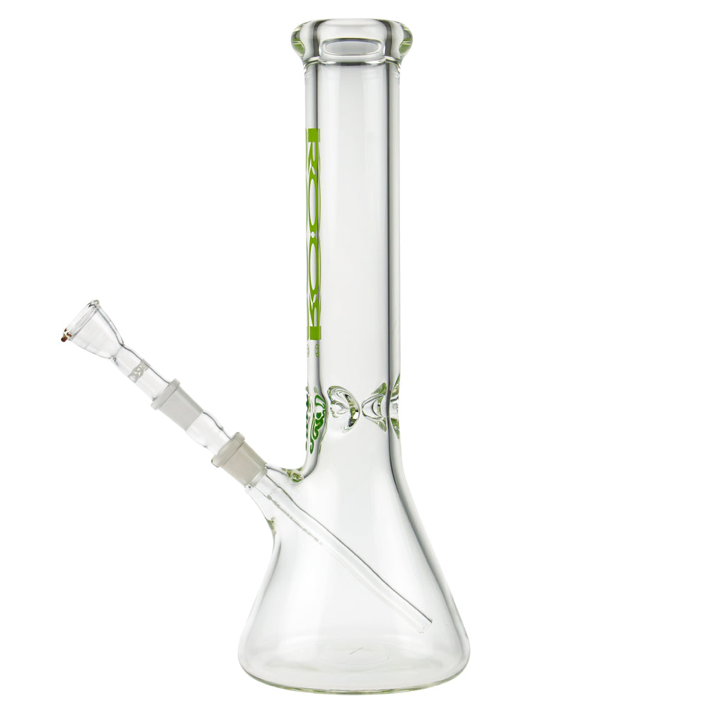 ROOR Little Sista Beaker Ice Bong 7.0mm Green logo | 35cm | 14.5mm - Side View 3