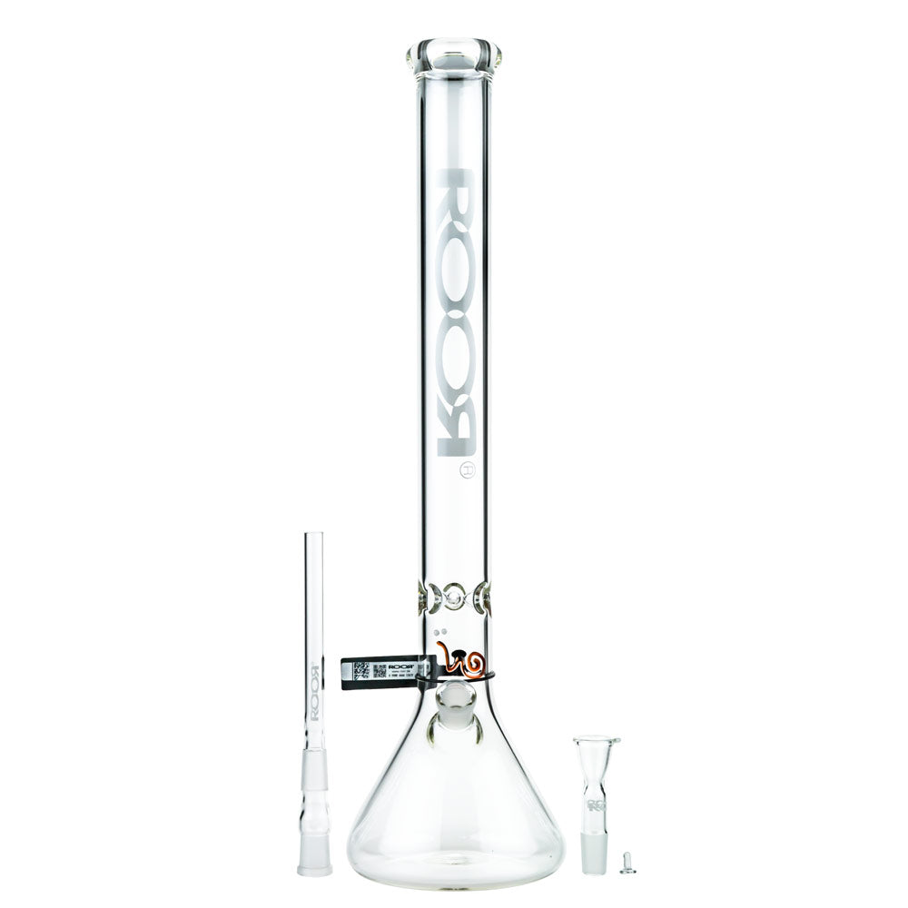 ROOR Dealers' Cup Bong 5.0mm White Logo | 55cm | Ice Notches | 18.8mm